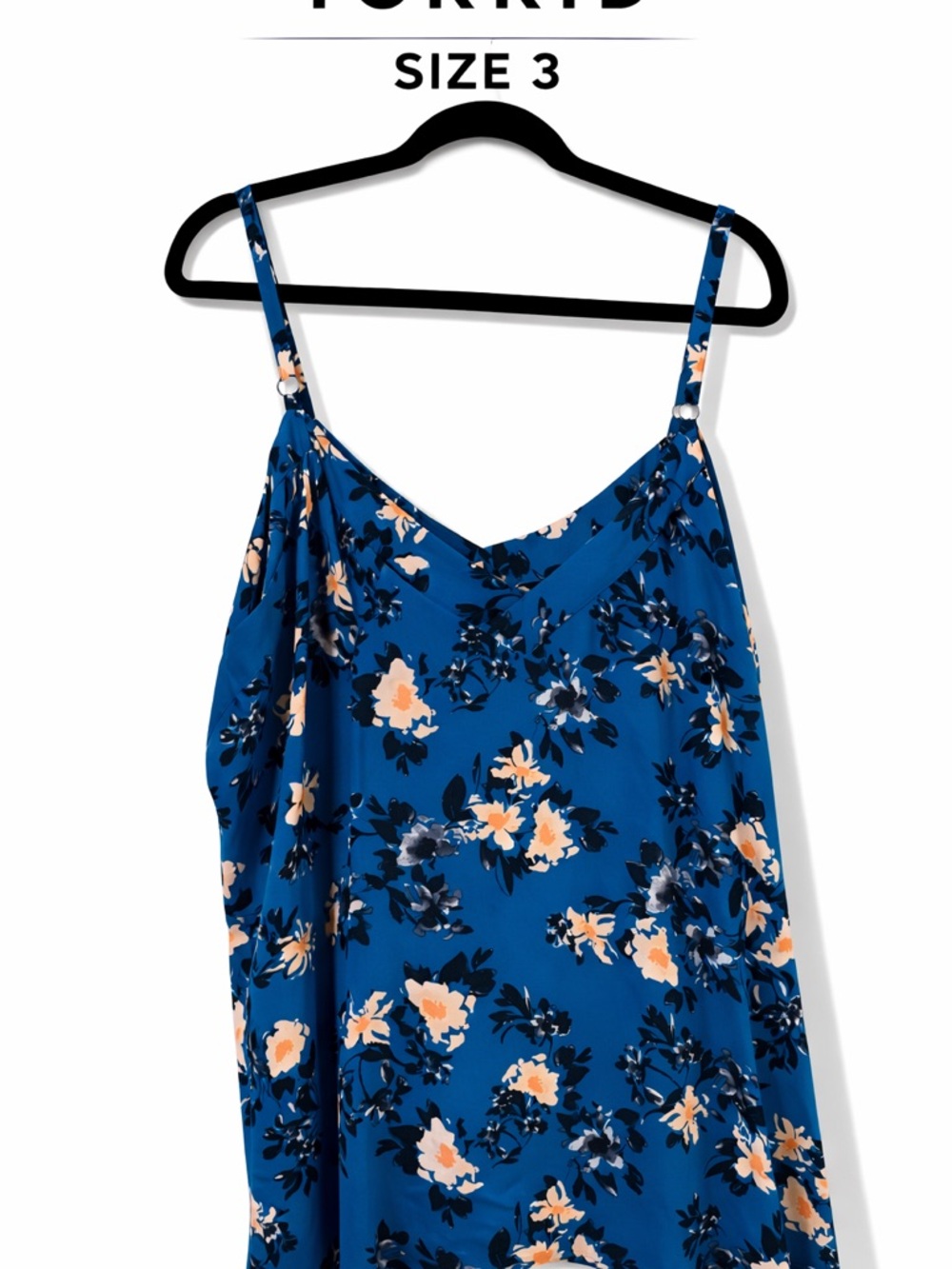Torrid Blue Floral V-Neck Cami Top size 3